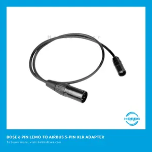 BOSE A20 6 PIN LEMO TO SINGLE PLUG AIRBUS 5-PIN XLR ADAPTER